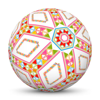 White Sphere with Colorful Triangles