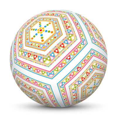 Sphere with Colorful Triangles and Dots