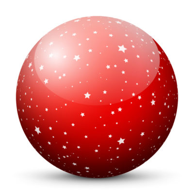 Red Glossy Christmas Ball/Sphere with White Starlets