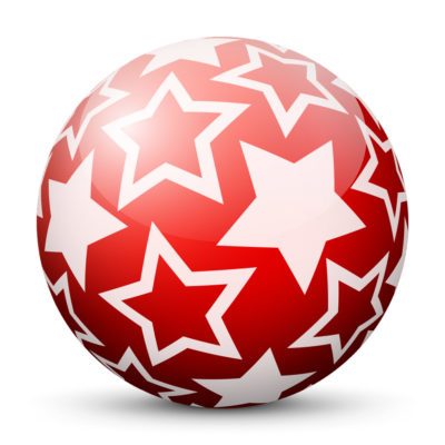 Red Glossy Christmas Ball/Sphere with White Starlets