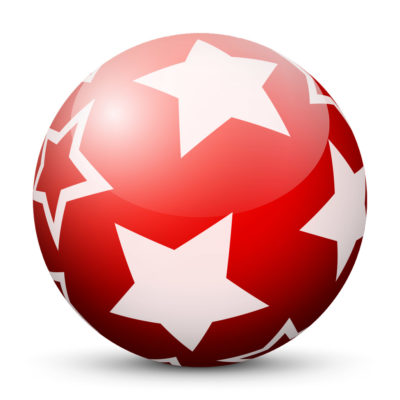 Red Glossy Christmas Ball/Sphere with White Starlets