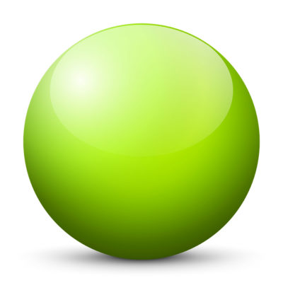 Lime Citrus Green Colored Sphere with Shiny/Glossy Surface