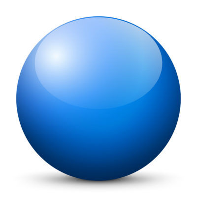 Light Blue Colored Sphere with Shiny/Glossy Surface