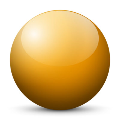 Orange Yellow Colored Sphere with Shiny/Glossy Surface