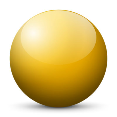 Yellow Orange Colored Sphere with Shiny/Glossy Surface