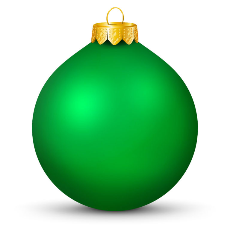 Metallic Shiny Green Christmas Ball (Orb) with Golden Hanging Loop ...
