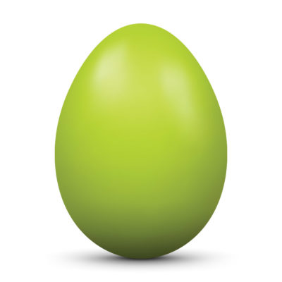 Lemon Green Colored Easter Egg/Orb with Shiny Surface