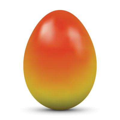 Easter Egg/Orb with Red/Yellow Colored Gradient