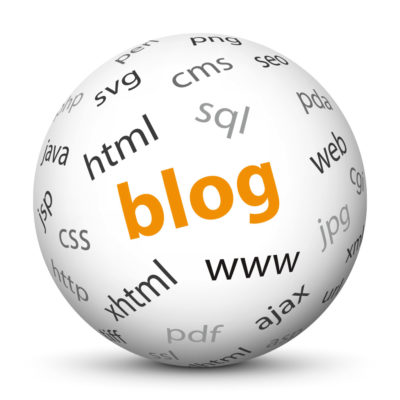 White Sphere with Tag-Cloud / Word-Cloud! Keyword: "blog"