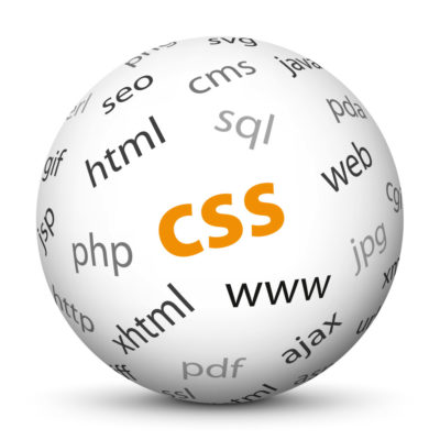 White Sphere with Tag-Cloud / Word-Cloud! Acronym: "css"