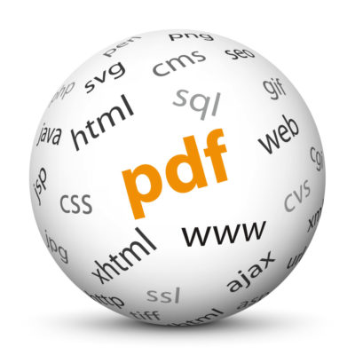 White Sphere with Tag-Cloud / Word-Cloud! Acronym: "pdf"