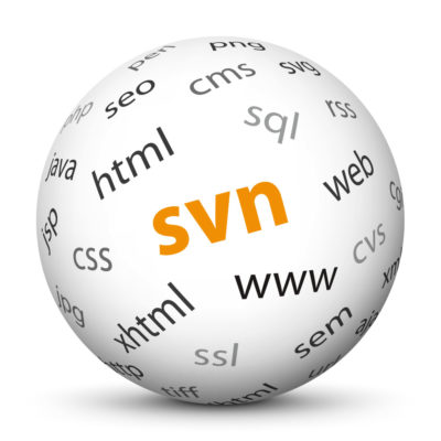 White Sphere with Tag-Cloud / Word-Cloud! Acronym: "svn"