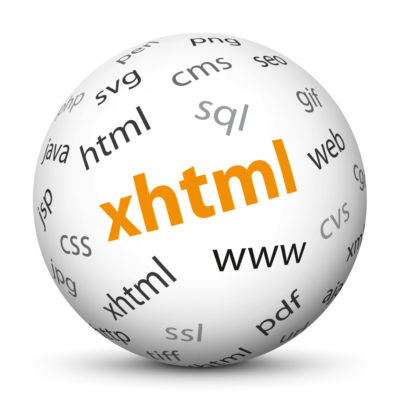 White Sphere with Tag-Cloud / Word-Cloud! Acronym: "xhtml"