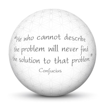 Confucius Quote - He who cannot describe the problem will never find the solution to that problem.