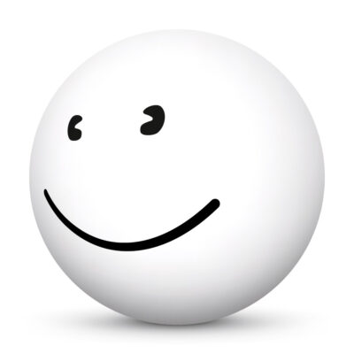 Happy Smile - 3D-Emoji 4/6 - Black and White Sphere