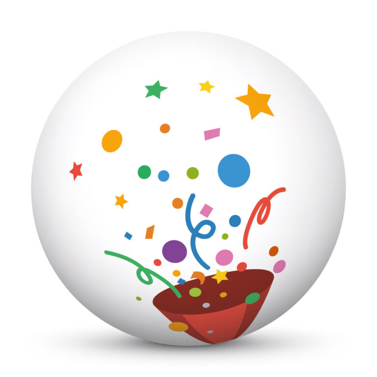 Party Popper Confetti 3DEmoji 5/6 Black and White Sphere VECTOR